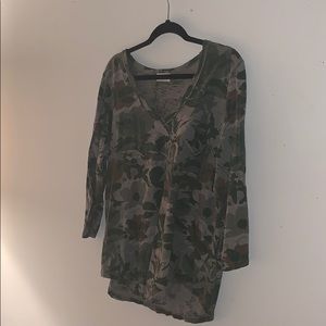 Anthropologie green v-neck top